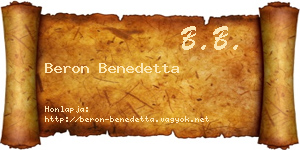 Beron Benedetta névjegykártya